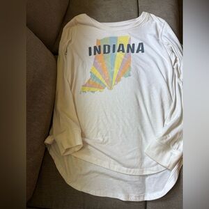 Indiana Graphic Long Sleeve Tee - White